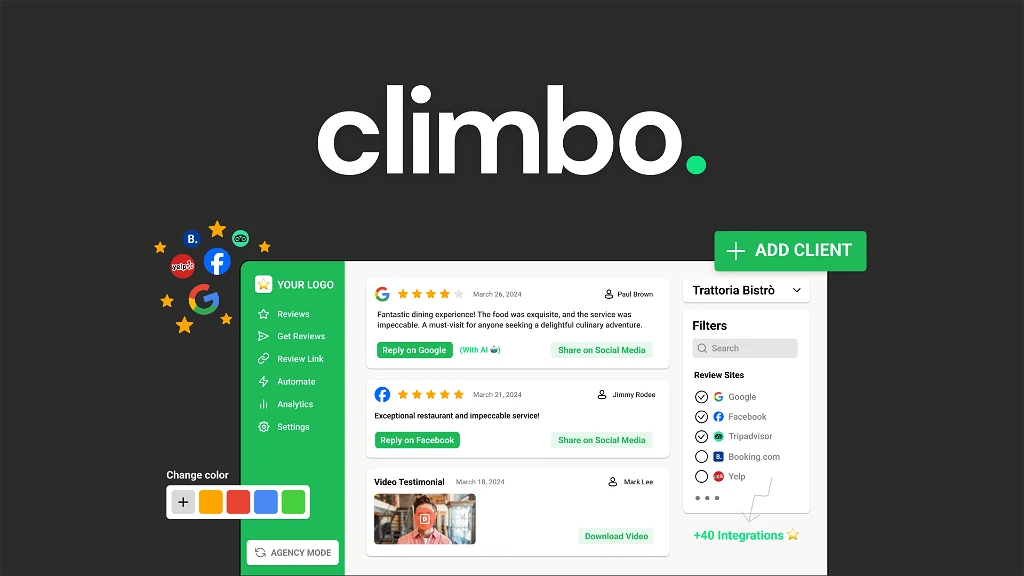 Climbo homepage promotion